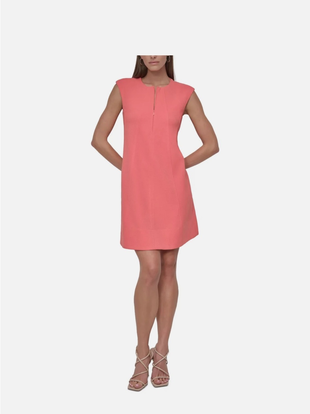 DKNY Women's Jewel-Neck Sleeveless Shift Dress MSRP $139 sz 8